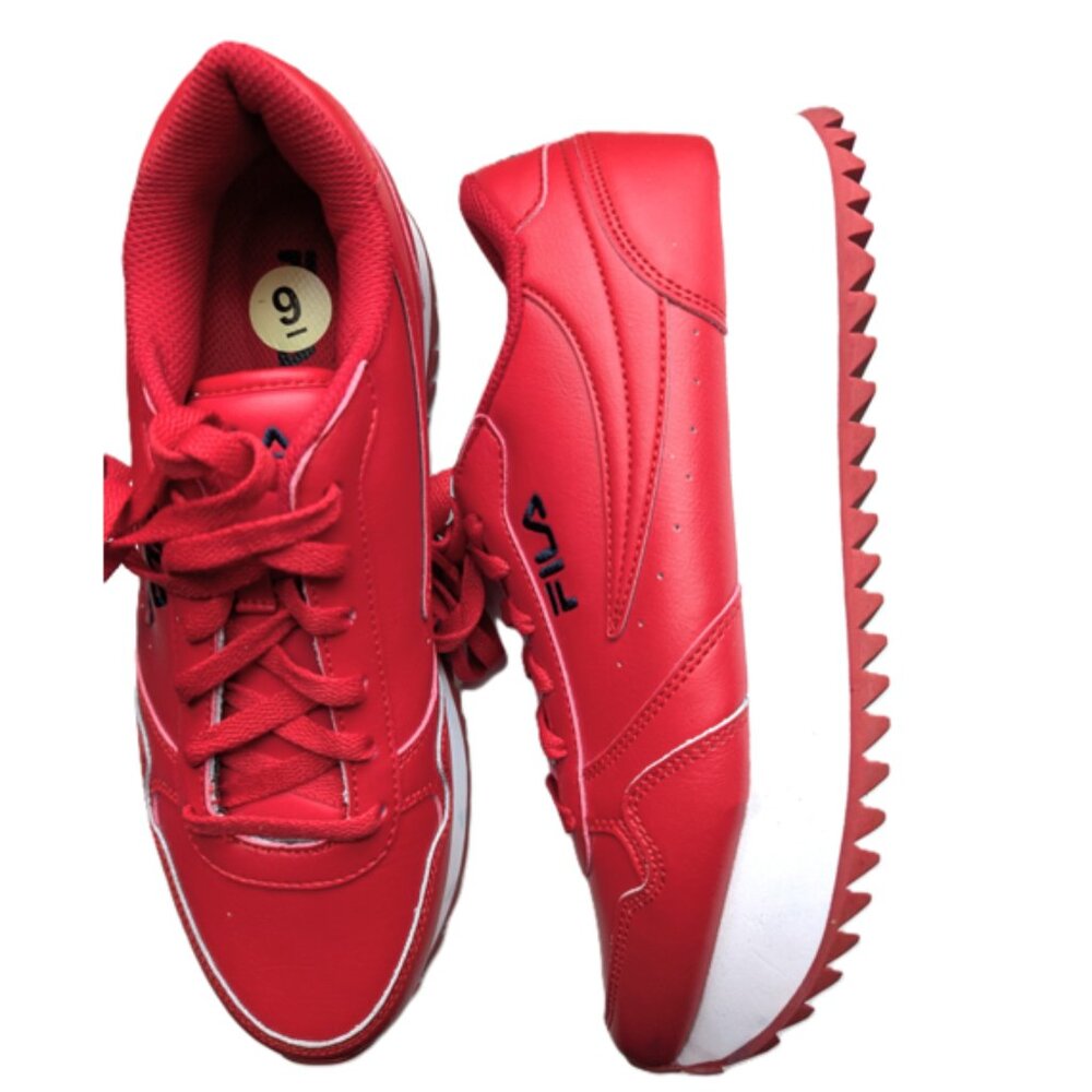 FILA Women's Sneakers RED Low-Top Classic Retro Style 5RM01999-647 White Size 9 - Picture 7 of 8